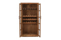 42" Brown Solid Wood And Glass Bar Cabinet With Four Shelves