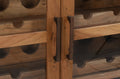 42" Brown Solid Wood And Glass Bar Cabinet With Four Shelves