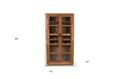 42" Brown Solid Wood And Glass Bar Cabinet With Four Shelves