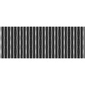 2' X 5' Black And White Modern Stripe Printed Vinyl Area Rug with UV Protection
