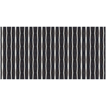 2' X 4' Black And White Modern Stripe Printed Vinyl Area Rug with UV Protection