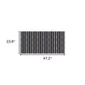 2' X 4' Black And White Modern Stripe Printed Vinyl Area Rug with UV Protection