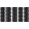 2' X 4' Black And White Modern Stripe Printed Vinyl Area Rug with UV Protection