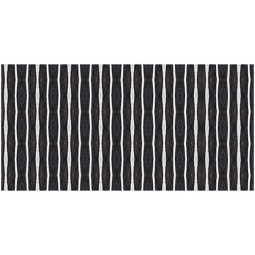 2' X 4' Black And White Modern Stripe Printed Vinyl Area Rug with UV Protection