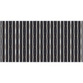 2' X 4' Black And White Modern Stripe Printed Vinyl Area Rug with UV Protection