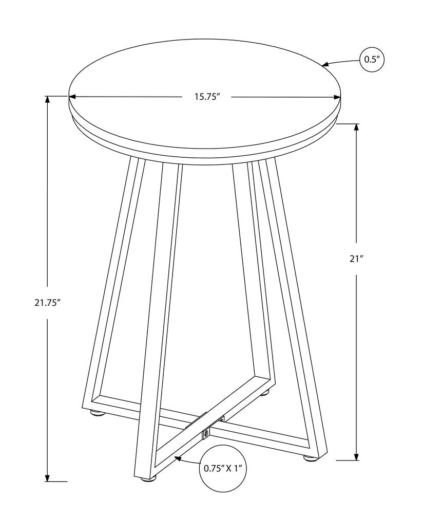 22" Black Round End Table