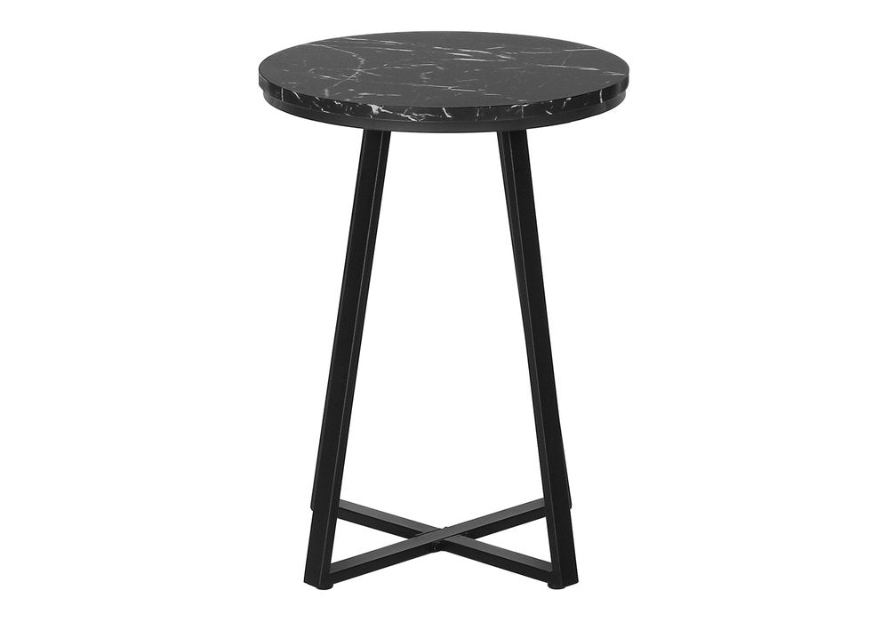 22" Black Round End Table