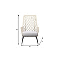 26" Gray Metal Outdoor Dining Chair with Gray Cushion