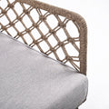 26" Gray Metal Outdoor Arm Chair with Gray Cushion