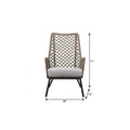 26" Gray Metal Outdoor Arm Chair with Gray Cushion