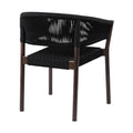 Set of Two 26" Black Solid Wood Outdoor Dining Chair