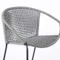 Set of Two 25" Gray Metal Outdoor Dining Chair