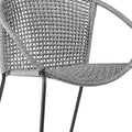 Set of Two 25" Gray Metal Outdoor Dining Chair