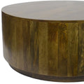 42" Brown Solid Wood Round Coffee Table