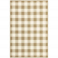 9' X 13' Gray and Ivory Geometric Stain Resistant Indoor Outdoor Area Rug
