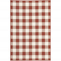 9' X 13' Red And Ivory Geometric Indoor Outdoor Area Rug