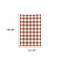 9' X 13' Red And Ivory Geometric Indoor Outdoor Area Rug
