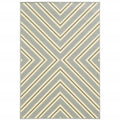 9' X 13' Gray and Ivory Geometric Stain Resistant Indoor Outdoor Area Rug