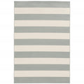 9' X 13' Gray and Ivory Geometric Stain Resistant Indoor Outdoor Area Rug