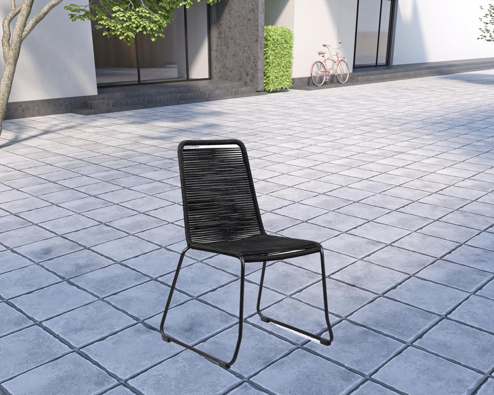 Five Piece Brown and Black Solid Wood Dining Set with Four Chairs