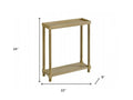 Set Of Two 24" Oak Brown Wood Rectangular End Tables With Shelf