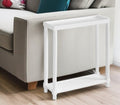 Set Of Two 24" White Wood Rectangular End Tables With Shelf