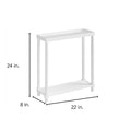 Set Of Two 24" White Wood Rectangular End Tables With Shelf