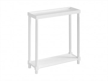 Set Of Two 24" White Wood Rectangular End Tables With Shelf