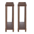 Set Of Two 24" Brown Wood Rectangular End Tables With Shelf