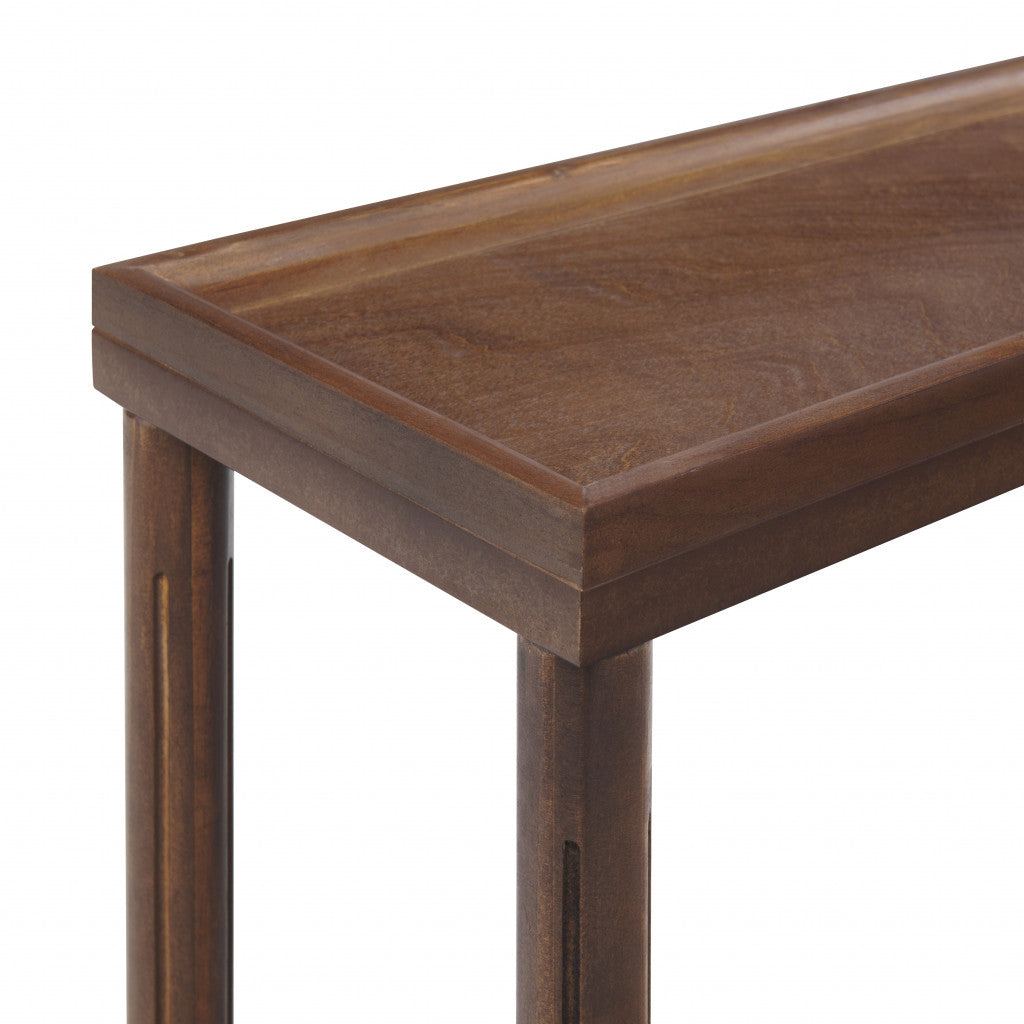 Luxury End Tables - Brown Wood Set