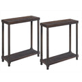 Set of Two 24" Espresso Solid Wood End Tables With Shelf