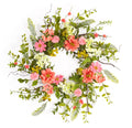27" Pink and Green Spring Berry Artificial Wreath