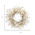 33" Beige And Brown Eucalyptus Artificial Wreath
