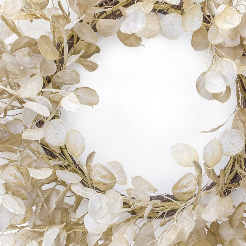 33" Beige And Brown Eucalyptus Artificial Wreath