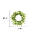 28" Green And White Fern Artificial Wreath