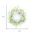 22" Green And White Mixed Assortment Artificial Wreath