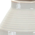15" White Ribbed Cylinder Terracotta Table Vase