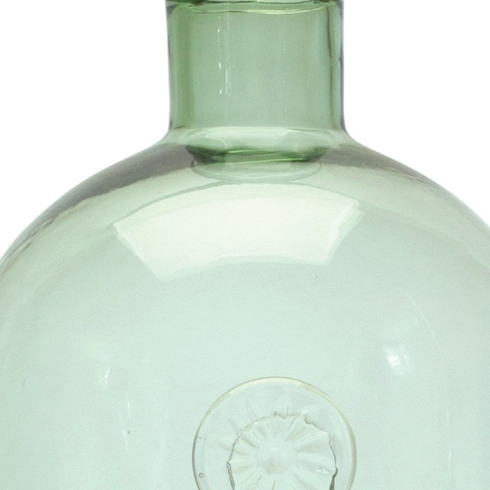 12" Green Bud Glass Table Vase