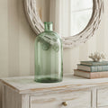 12" Green Bud Glass Table Vase