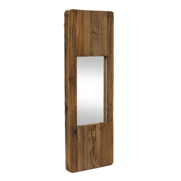 29" Brown Wood Framed Accent Mirror