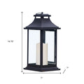Set of Two Black Floor Lantern Candle Holders With Candles