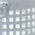 14" White Distressed Lattice Iron Floor Lantern Candle Holder