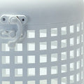 14" White Distressed Lattice Iron Floor Lantern Candle Holder