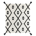 50" X 60" Black and White Woven Cotton Geometric Throw Blanket with Tassels