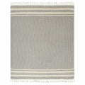 50" X 60" Blue and White Woven Cotton Striped Throw Blanket with Fringe