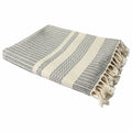50" X 60" Orange Woven Cotton Striped Throw Blanket with Fringe
