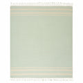 50" X 60" Turquoise Woven Cotton Striped Throw Blanket with Fringe