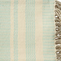 50" X 60" Turquoise Woven Cotton Striped Throw Blanket with Fringe