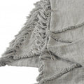 60" X 50" Cream Woven Cotton Throw Blanket with Fringe