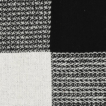 50" X 60" Gray Woven Cotton Checkered Throw Blanket with Fringe
